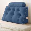 imageSasttie Headboard Pillow Queen Wedge Pillow Headboard for Bed Sitting Up Back Support Pillows for Reading Sitting or Working with Detachable 2 Pack Neck Bloster Pillows Dark GreyBlue