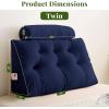 imageSasttie Headboard Pillow Queen Wedge Pillow Headboard for Bed Sitting Up Back Support Pillows for Reading Sitting or Working with Detachable 2 Pack Neck Bloster Pillows Dark GreyNavy