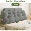 imageSasttie Headboard Pillow Queen Wedge Pillow Headboard for Bed Sitting Up Back Support Pillows for Reading Sitting or Working with Detachable 2 Pack Neck Bloster Pillows Dark GreyLight Grey