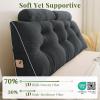 imageSasttie Headboard Pillow Queen Wedge Pillow Headboard for Bed Sitting Up Back Support Pillows for Reading Sitting or Working with Detachable 2 Pack Neck Bloster Pillows Dark GreyDark Grey