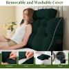 imageSasttie Headboard Pillow Queen Wedge Pillow Headboard for Bed Sitting Up Back Support Pillows for Reading Sitting or Working with Detachable 2 Pack Neck Bloster Pillows Dark GreyDark Green