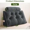 imageSasttie Headboard Pillow Queen Wedge Pillow Headboard for Bed Sitting Up Back Support Pillows for Reading Sitting or Working with Detachable 2 Pack Neck Bloster Pillows Dark GreyDark Grey