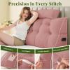 imageSasttie Headboard Pillow Queen Wedge Pillow Headboard for Bed Sitting Up Back Support Pillows for Reading Sitting or Working with Detachable 2 Pack Neck Bloster Pillows Dark GreyPink