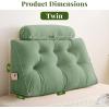 imageSasttie Headboard Pillow Queen Wedge Pillow Headboard for Bed Sitting Up Back Support Pillows for Reading Sitting or Working with Detachable 2 Pack Neck Bloster Pillows Dark GreySage