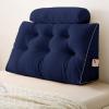 imageSasttie Headboard Pillow Queen Wedge Pillow Headboard for Bed Sitting Up Back Support Pillows for Reading Sitting or Working with Detachable 2 Pack Neck Bloster Pillows Dark GreyNavy