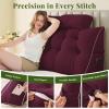 imageSasttie Headboard Pillow Queen Wedge Pillow Headboard for Bed Sitting Up Back Support Pillows for Reading Sitting or Working with Detachable 2 Pack Neck Bloster Pillows Dark GreyWine