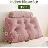 imageSasttie Headboard Pillow Queen Wedge Pillow Headboard for Bed Sitting Up Back Support Pillows for Reading Sitting or Working with Detachable 2 Pack Neck Bloster Pillows Dark GreyPink