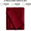 imageSasttie Satin Sheets King 4Piece Red Satin Sheets Set Smooth and UltraSoft Silky King Size Bed Set with 2 Pillowcases RedRed