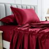 imageSasttie Satin Sheets King 4Piece Red Satin Sheets Set Smooth and UltraSoft Silky King Size Bed Set with 2 Pillowcases RedRed