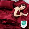 imageSasttie Satin Sheets King 4Piece Red Satin Sheets Set Smooth and UltraSoft Silky King Size Bed Set with 2 Pillowcases RedRed