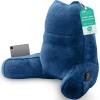 imageSasttie Reading Pillow Pillows for Reading or Relaxing  Ergonomic Support for Head Neck Back and Lumbar 21Inch Dark GreyNavy Blue