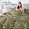 imageSasttie California King Comforter Set 7 Pieces Cal King Bed in a Bag Complete Bedding Set Includes Grey Comforter Flat Sheet Fitted Sheet Pillowcases and Pillow Shams Dark GreyOlive