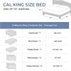 imageSasttie California King Comforter Set 7 Pieces Cal King Bed in a Bag Complete Bedding Set Includes Grey Comforter Flat Sheet Fitted Sheet Pillowcases and Pillow Shams Dark GreyNavy