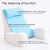 imageSasttie Reading Pillow with Armrests 1525 Inch Adjustable Back Support Pillow for Bed Sitting Up Memory Foam Back Rest Cushion Bed Chair for Reading Gaming amp Relaxing Dark GreyBeige