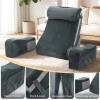 imageSasttie Reading Pillow with Armrests 1525 Inch Adjustable Back Support Pillow for Bed Sitting Up Memory Foam Back Rest Cushion Bed Chair for Reading Gaming amp Relaxing Dark GreyDark Grey