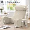 imageSasttie Reading Pillow with Armrests 1525 Inch Adjustable Back Support Pillow for Bed Sitting Up Memory Foam Back Rest Cushion Bed Chair for Reading Gaming amp Relaxing Dark GreyBeige