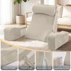 imageSasttie Reading Pillow with Armrests 1525 Inch Adjustable Back Support Pillow for Bed Sitting Up Memory Foam Back Rest Cushion Bed Chair for Reading Gaming amp Relaxing Dark GreyBeige