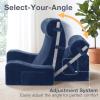 imageSasttie Reading Pillow with Armrests 1525 Inch Adjustable Back Support Pillow for Bed Sitting Up Memory Foam Back Rest Cushion Bed Chair for Reading Gaming amp Relaxing Dark GreyNavy
