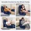 imageSasttie Reading Pillow with Armrests 1525 Inch Adjustable Back Support Pillow for Bed Sitting Up Memory Foam Back Rest Cushion Bed Chair for Reading Gaming amp Relaxing Dark GreyNavy