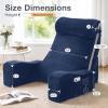 imageSasttie Reading Pillow with Armrests 1525 Inch Adjustable Back Support Pillow for Bed Sitting Up Memory Foam Back Rest Cushion Bed Chair for Reading Gaming amp Relaxing Dark GreyNavy