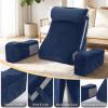 imageSasttie Reading Pillow with Armrests 1525 Inch Adjustable Back Support Pillow for Bed Sitting Up Memory Foam Back Rest Cushion Bed Chair for Reading Gaming amp Relaxing Dark GreyNavy