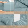 imageSasttie Queen Comforter Set 7Piece Bed in a Bag Pintuck Bedding Sets for All Season Includes Comforter Flat Sheet Fitted Sheet Pillowcases and Pillowshams Sage GreenGreyish Blue