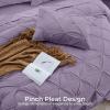 imageSasttie Queen Comforter Set 7Piece Bed in a Bag Pintuck Bedding Sets for All Season Includes Comforter Flat Sheet Fitted Sheet Pillowcases and Pillowshams Sage GreenNew Purple