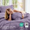 imageSasttie Queen Comforter Set 7Piece Bed in a Bag Pintuck Bedding Sets for All Season Includes Comforter Flat Sheet Fitted Sheet Pillowcases and Pillowshams Sage GreenNew Purple