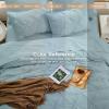 imageSasttie Queen Comforter Set 7Piece Bed in a Bag Pintuck Bedding Sets for All Season Includes Comforter Flat Sheet Fitted Sheet Pillowcases and Pillowshams Sage GreenGreyish Blue