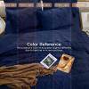 imageSasttie Queen Comforter Set 7Piece Bed in a Bag Pintuck Bedding Sets for All Season Includes Comforter Flat Sheet Fitted Sheet Pillowcases and Pillowshams Sage GreenNavy