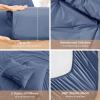 imageSasttie Queen Comforter Set 7Piece Bed in a Bag Pintuck Bedding Sets for All Season Includes Comforter Flat Sheet Fitted Sheet Pillowcases and Pillowshams Sage GreenSlate Blue