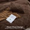 imageSasttie Queen Comforter Set 7Piece Bed in a Bag Pintuck Bedding Sets for All Season Includes Comforter Flat Sheet Fitted Sheet Pillowcases and Pillowshams Sage GreenDark Brown