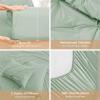 imageSasttie Queen Comforter Set 7Piece Bed in a Bag Pintuck Bedding Sets for All Season Includes Comforter Flat Sheet Fitted Sheet Pillowcases and Pillowshams Sage GreenLight Sage Green