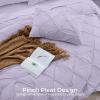 imageSasttie Queen Comforter Set 7Piece Bed in a Bag Pintuck Bedding Sets for All Season Includes Comforter Flat Sheet Fitted Sheet Pillowcases and Pillowshams Sage GreenLavender