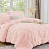imageSasttie Queen Comforter Set 7Piece Bed in a Bag Pintuck Bedding Sets for All Season Includes Comforter Flat Sheet Fitted Sheet Pillowcases and Pillowshams Sage GreenBlush Pink