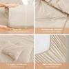 imageSasttie Queen Comforter Set 7Piece Bed in a Bag Pintuck Bedding Sets for All Season Includes Comforter Flat Sheet Fitted Sheet Pillowcases and Pillowshams Sage GreenWarm Beige