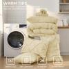 imageSasttie Queen Comforter Set 7Piece Bed in a Bag Pintuck Bedding Sets for All Season Includes Comforter Flat Sheet Fitted Sheet Pillowcases and Pillowshams Sage GreenPale Yellow