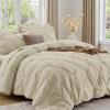imageSasttie Queen Comforter Set 7Piece Bed in a Bag Pintuck Bedding Sets for All Season Includes Comforter Flat Sheet Fitted Sheet Pillowcases and Pillowshams Sage GreenLinen