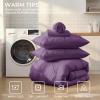 imageSasttie Queen Comforter Set 7Piece Bed in a Bag Pintuck Bedding Sets for All Season Includes Comforter Flat Sheet Fitted Sheet Pillowcases and Pillowshams Sage GreenGrape Purple
