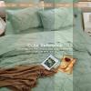 imageSasttie Queen Comforter Set 7Piece Bed in a Bag Pintuck Bedding Sets for All Season Includes Comforter Flat Sheet Fitted Sheet Pillowcases and Pillowshams Sage GreenSage Green