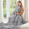 imageSasttie Queen Comforter Set 7Piece Bed in a Bag Pintuck Bedding Sets for All Season Includes Comforter Flat Sheet Fitted Sheet Pillowcases and Pillowshams Sage GreenLight Grey