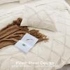 imageSasttie Queen Comforter Set 7Piece Bed in a Bag Pintuck Bedding Sets for All Season Includes Comforter Flat Sheet Fitted Sheet Pillowcases and Pillowshams Sage GreenBeige