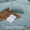 imageSasttie Queen Comforter Set 7Piece Bed in a Bag Pintuck Bedding Sets for All Season Includes Comforter Flat Sheet Fitted Sheet Pillowcases and Pillowshams Sage GreenGreyish Blue