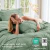 imageSasttie Queen Comforter Set 7Piece Bed in a Bag Pintuck Bedding Sets for All Season Includes Comforter Flat Sheet Fitted Sheet Pillowcases and Pillowshams Sage GreenSage Green