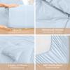 imageSasttie Queen Comforter Set 7Piece Bed in a Bag Pintuck Bedding Sets for All Season Includes Comforter Flat Sheet Fitted Sheet Pillowcases and Pillowshams Sage GreenLight Blue