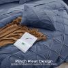 imageSasttie Queen Comforter Set 7Piece Bed in a Bag Pintuck Bedding Sets for All Season Includes Comforter Flat Sheet Fitted Sheet Pillowcases and Pillowshams Sage GreenIndigo Blue