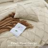 imageSasttie Queen Comforter Set 7Piece Bed in a Bag Pintuck Bedding Sets for All Season Includes Comforter Flat Sheet Fitted Sheet Pillowcases and Pillowshams Sage GreenLinen
