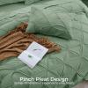 imageSasttie Queen Comforter Set 7Piece Bed in a Bag Pintuck Bedding Sets for All Season Includes Comforter Flat Sheet Fitted Sheet Pillowcases and Pillowshams Sage GreenSage Green
