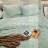 imageSasttie Queen Comforter Set 7Piece Bed in a Bag Pintuck Bedding Sets for All Season Includes Comforter Flat Sheet Fitted Sheet Pillowcases and Pillowshams Sage GreenLight Sage Green