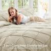 imageSasttie Queen Comforter Set 7Piece Bed in a Bag Pintuck Bedding Sets for All Season Includes Comforter Flat Sheet Fitted Sheet Pillowcases and Pillowshams Sage GreenLinen